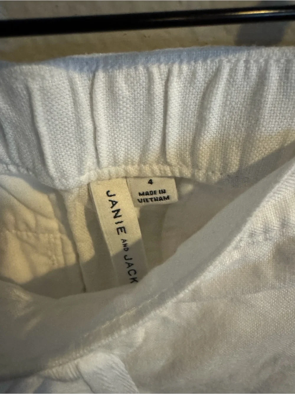 Janie and Jack Boys White Linen Drawstring Pants 4